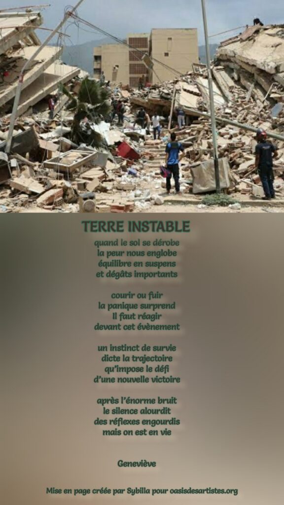 Isabelle24 : "TERRE INSTABLE"

Mise an page créée par Sybilla ^pour oasisdesartistes.org