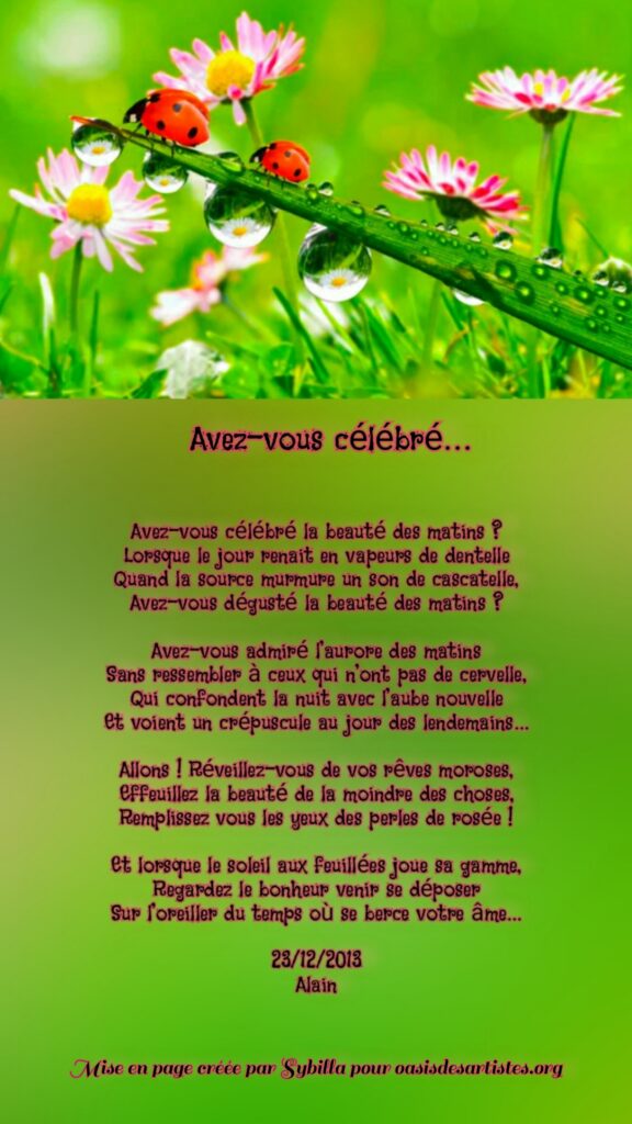 Palmier Avez vous célébré... 
Mise en page créée par SYBILLA
pour oasisdesartistes.org