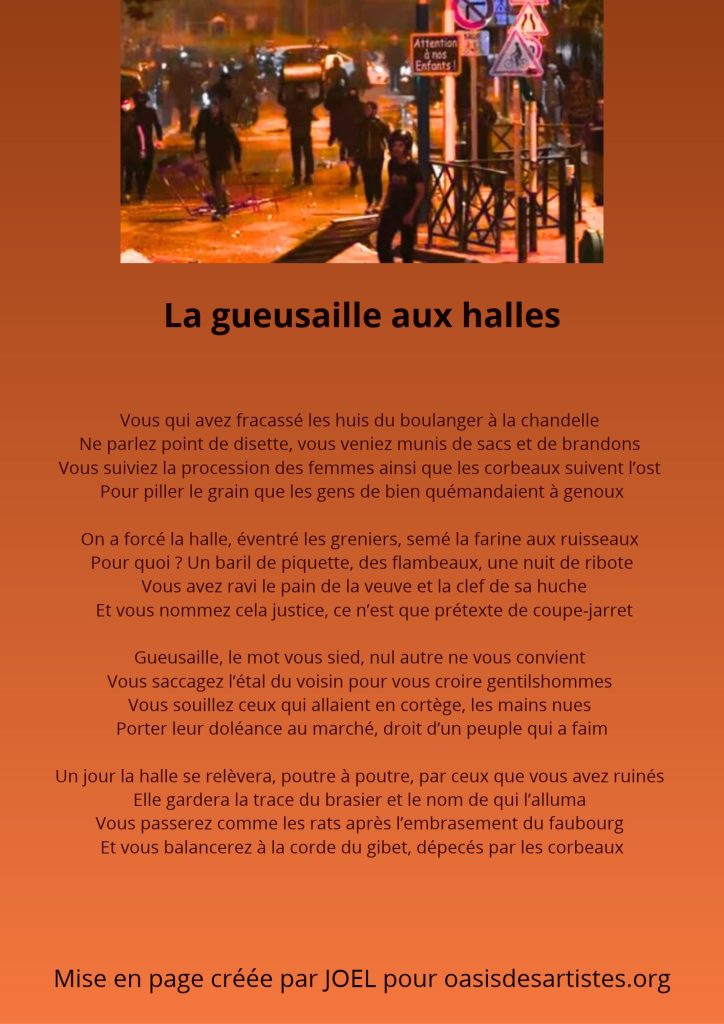 ELTEOR La gueusaille aux halles 
Mise en page créée par JOEL pour oasisdesartistes.org