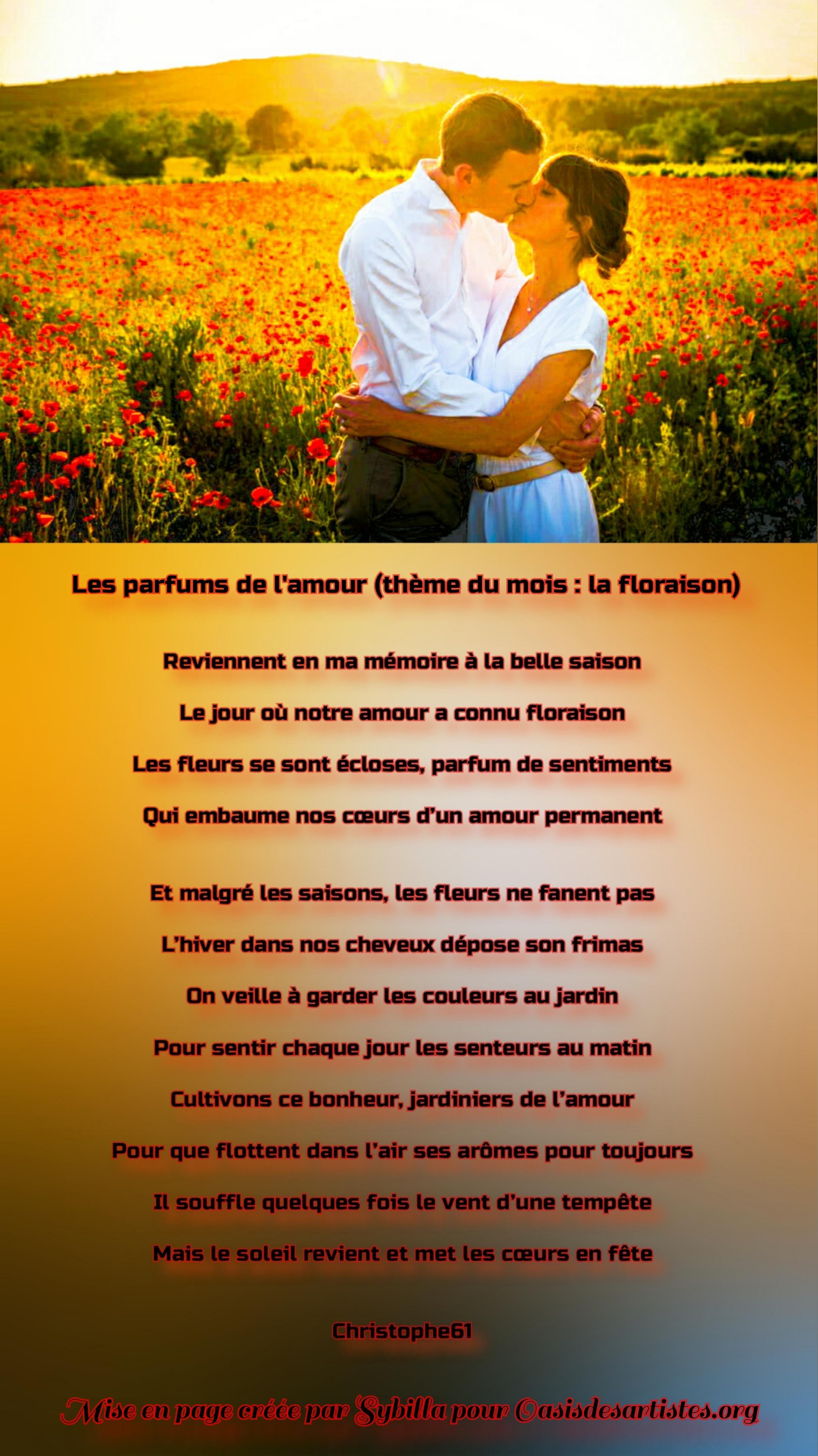 Christophe61 : "Les parfums de l'amour" Concours poème à thème La floraison