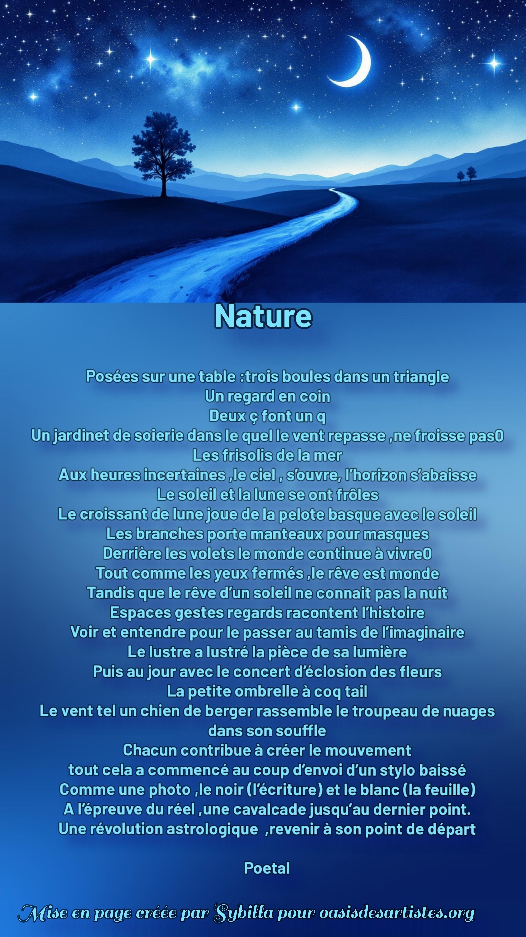 ¨Poetal : "Nature" Concours des poèmes à thème libre Juin 2026