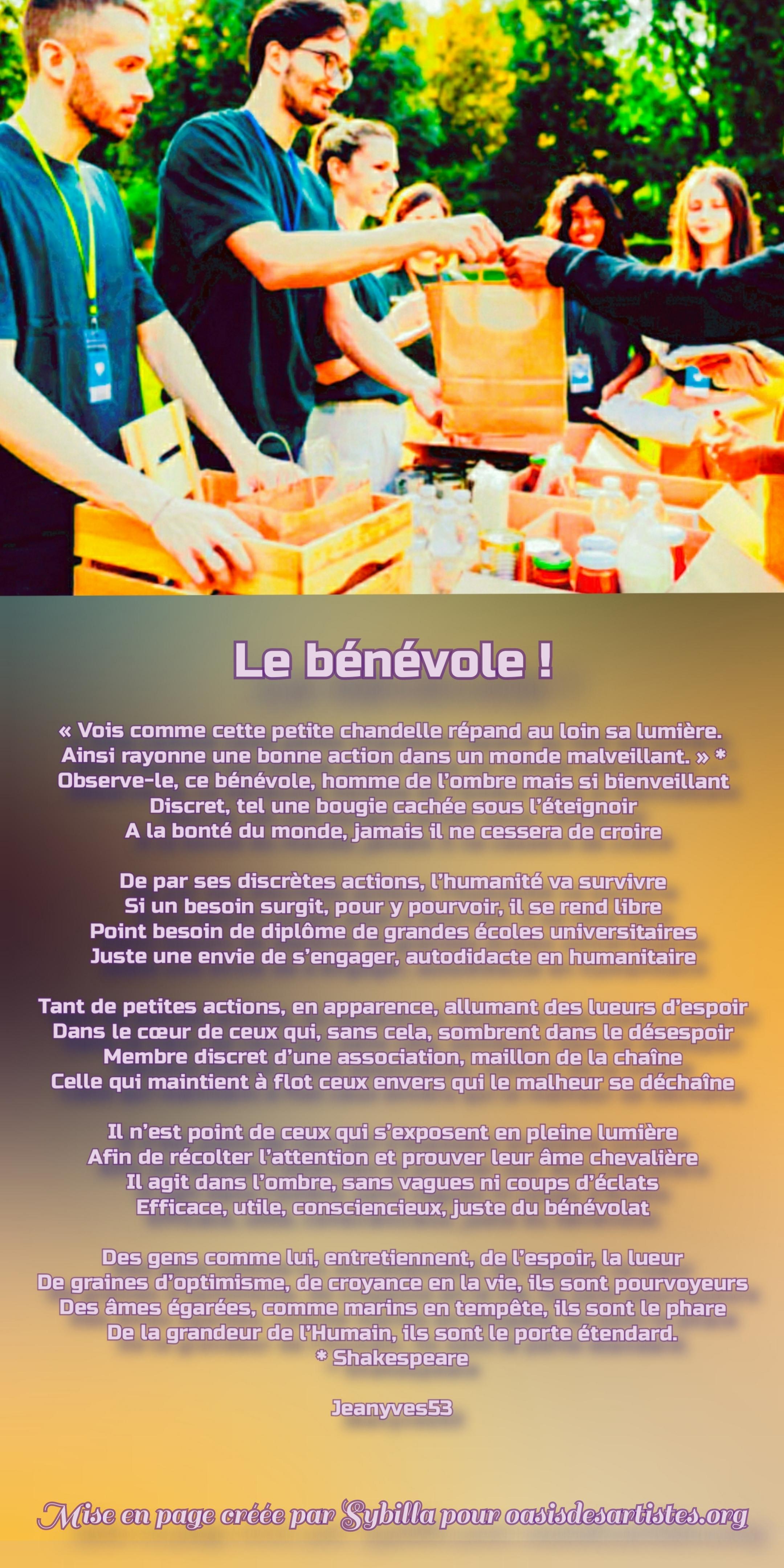 Jeanyves53 : "Le bénévole" Mise en page créée par Sybilla pour oasisdesartistes.org