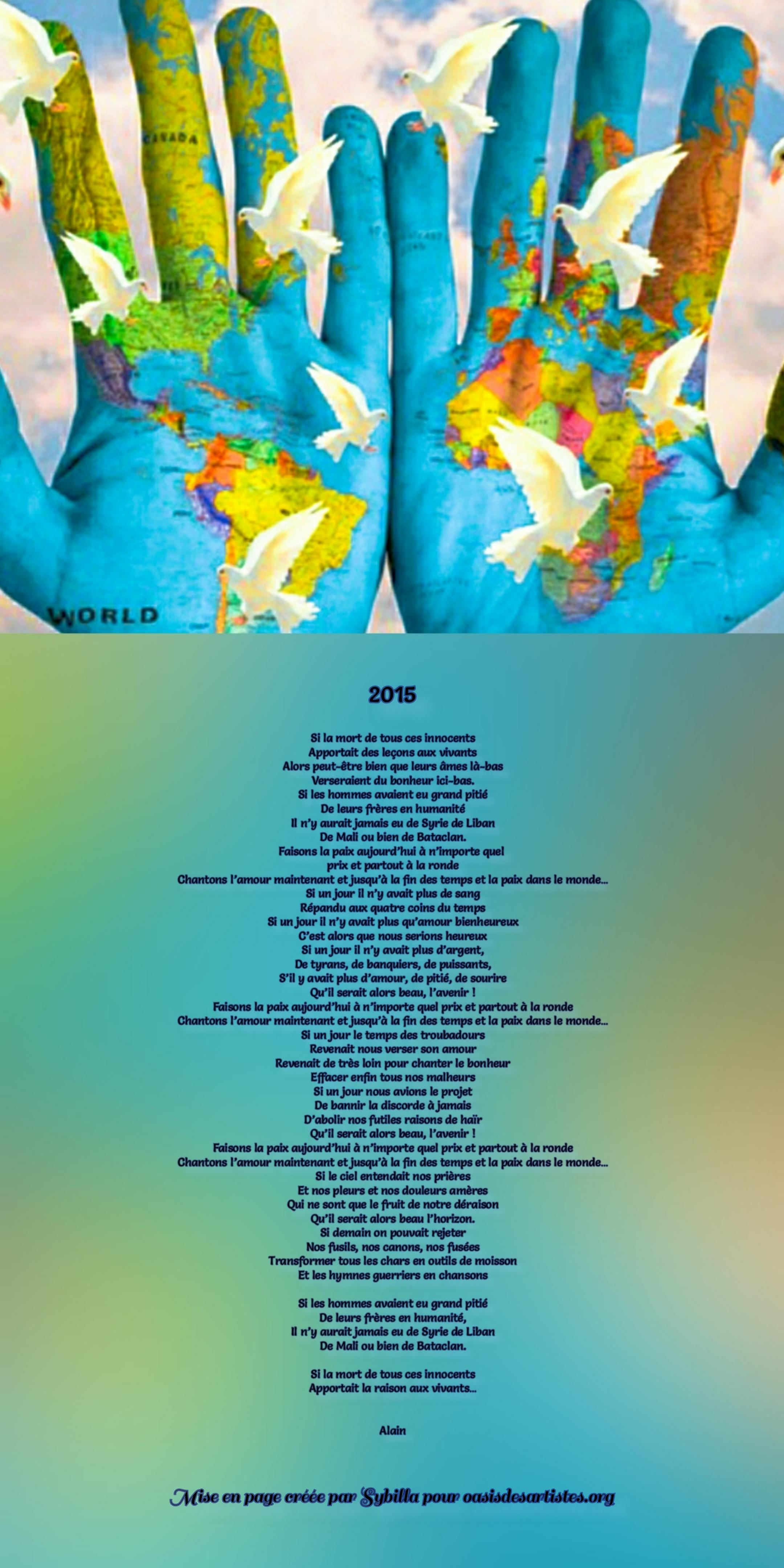 Palmier : "2015" Mise en page créée par Sybilla pour oasisdesartistes.org